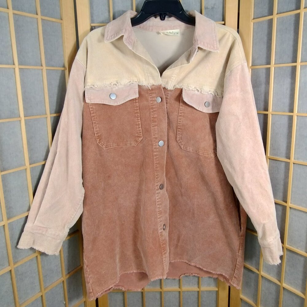 Berry N Cream Two Tone Pink Corduroy Shacket Size M